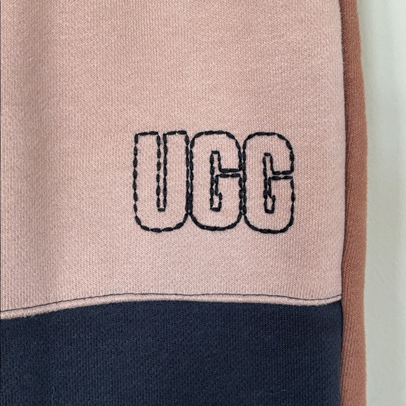 UGG Raini French Terry Piecework Pants Patchwork Brown Black Casual Sweats - Picture 7 of 16